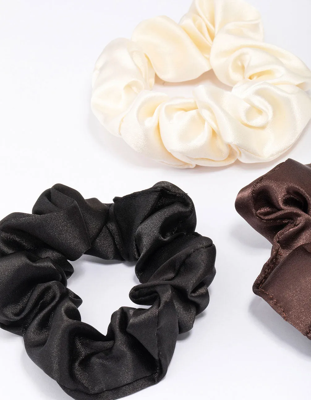 Neutral Satin Hair Scrunchie 3-Pack sold by lovisa product image thumbnail 3