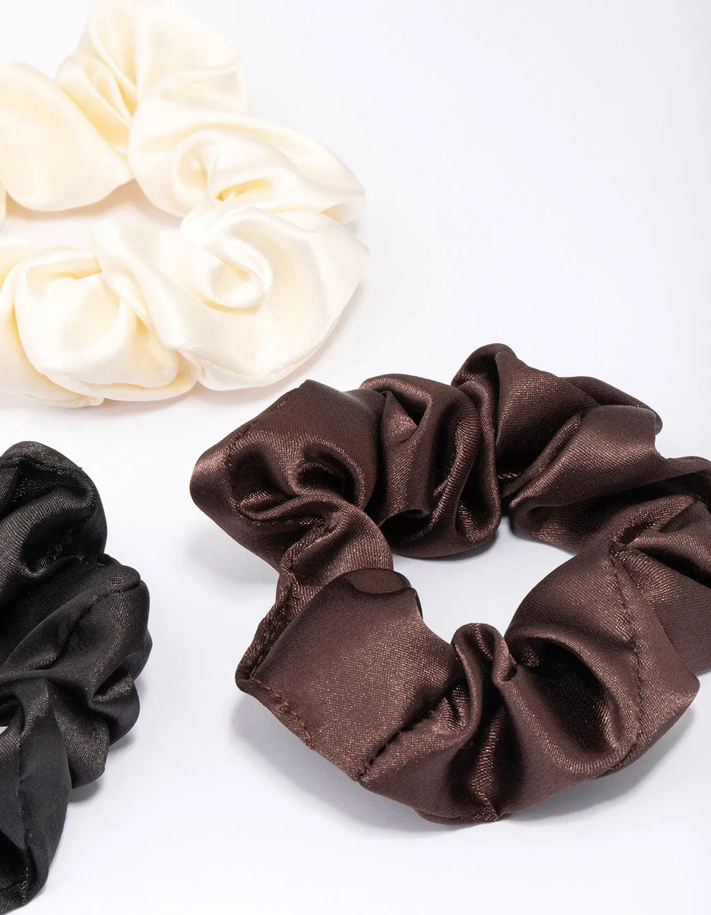 Neutral Satin Hair Scrunchie 3-Pack sold by lovisa product image thumbnail 2