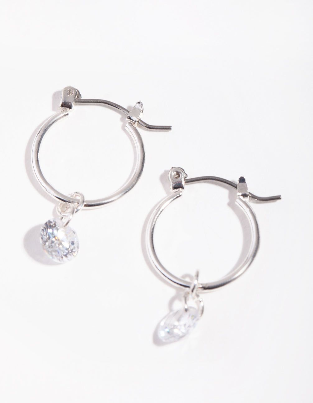 Silver Floating Diamante Huggie Earrings sold by lovisa