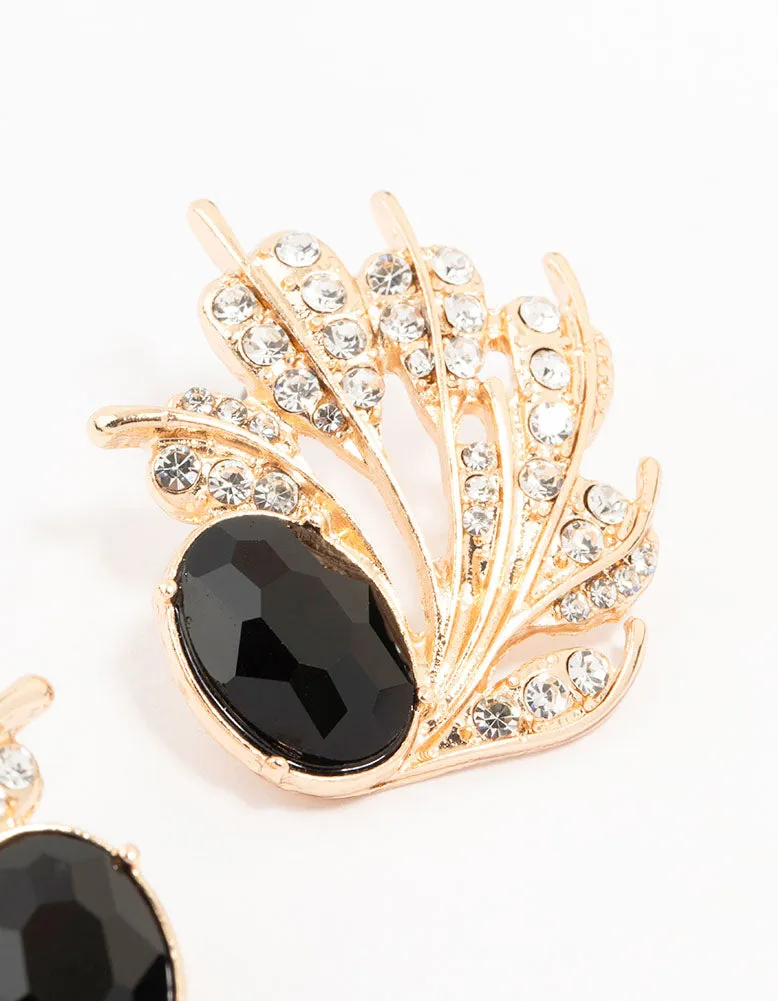 Gold & Black Ant Leaf Stud Earrings sold by lovisa product image thumbnail 3