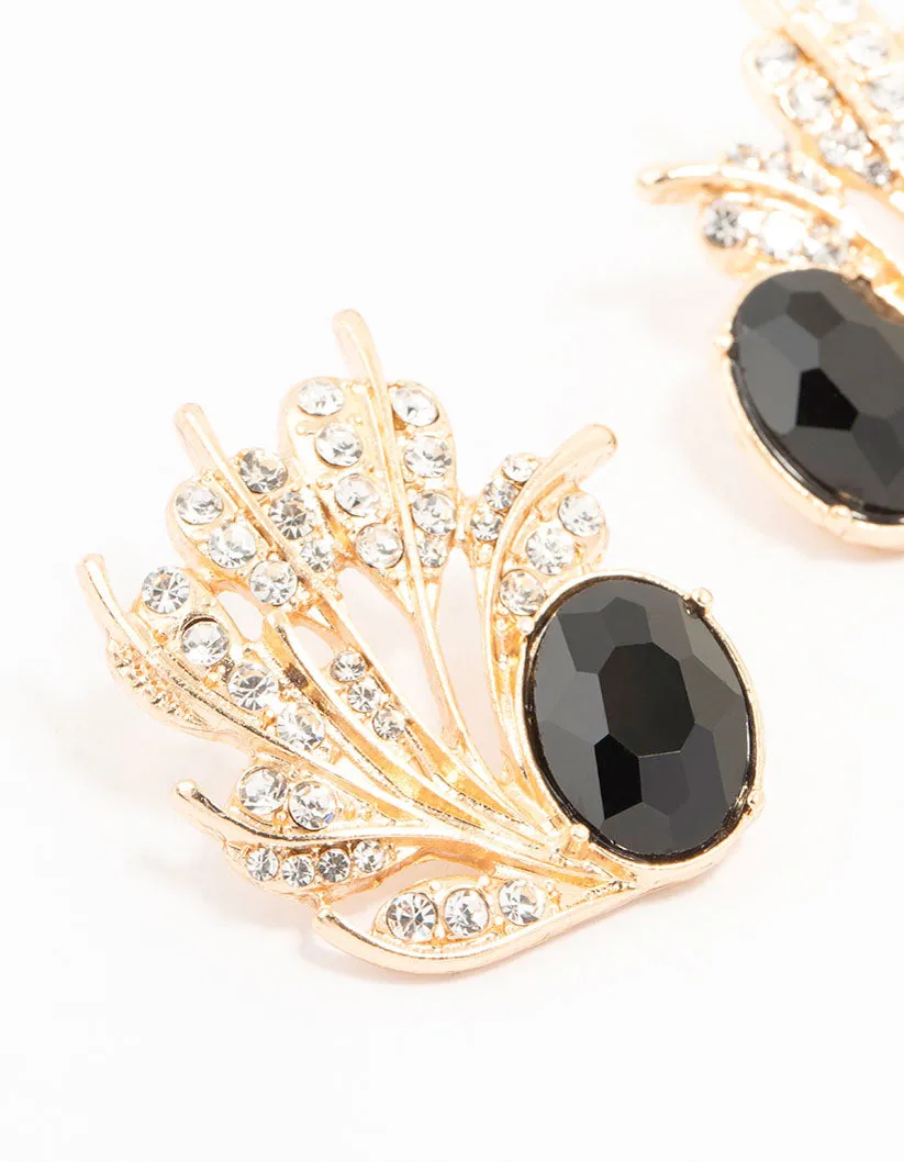 Gold & Black Ant Leaf Stud Earrings sold by lovisa product image thumbnail 2