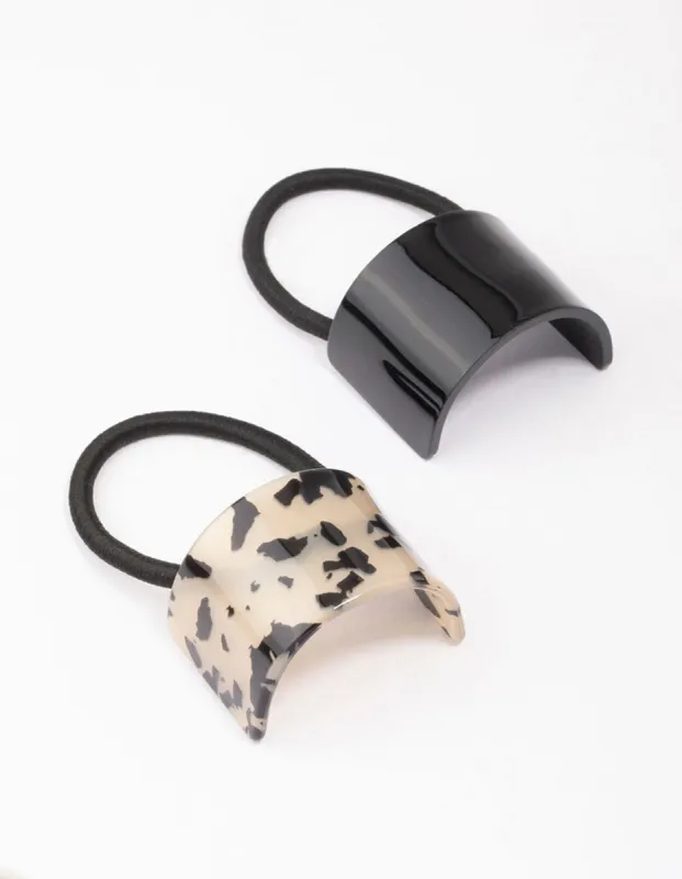 Black & Tortoiseshell Pony Tail Hair Tie sold by lovisa