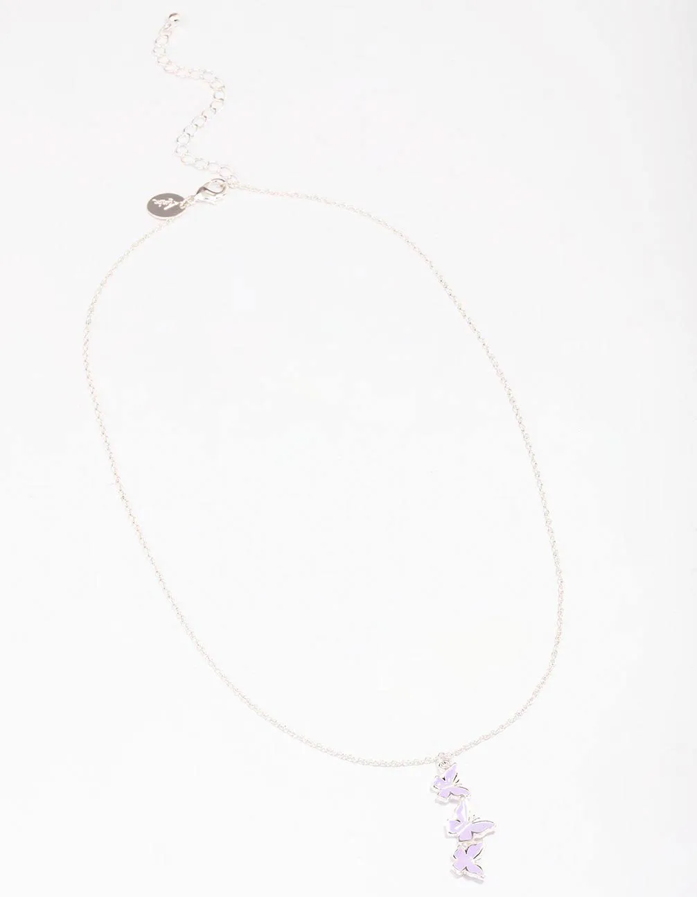 Silver & Purple Butterfly Pendant Necklace sold by lovisa product image thumbnail 2