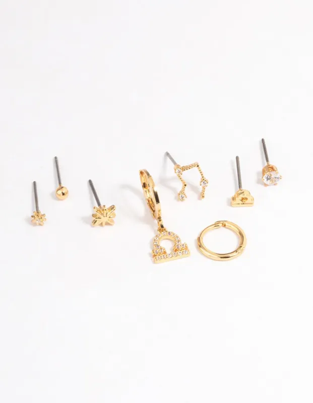 Gold Plated Libra Star Sign Ear Stackers sold by lovisa