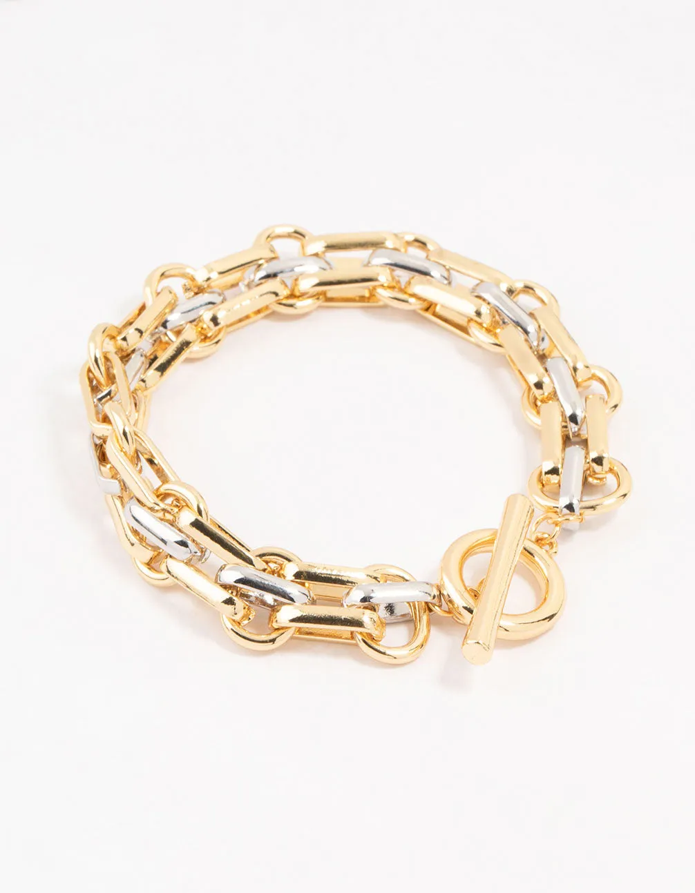 Mixed Metals Statement Toggle Chain Bracelet sold by lovisa