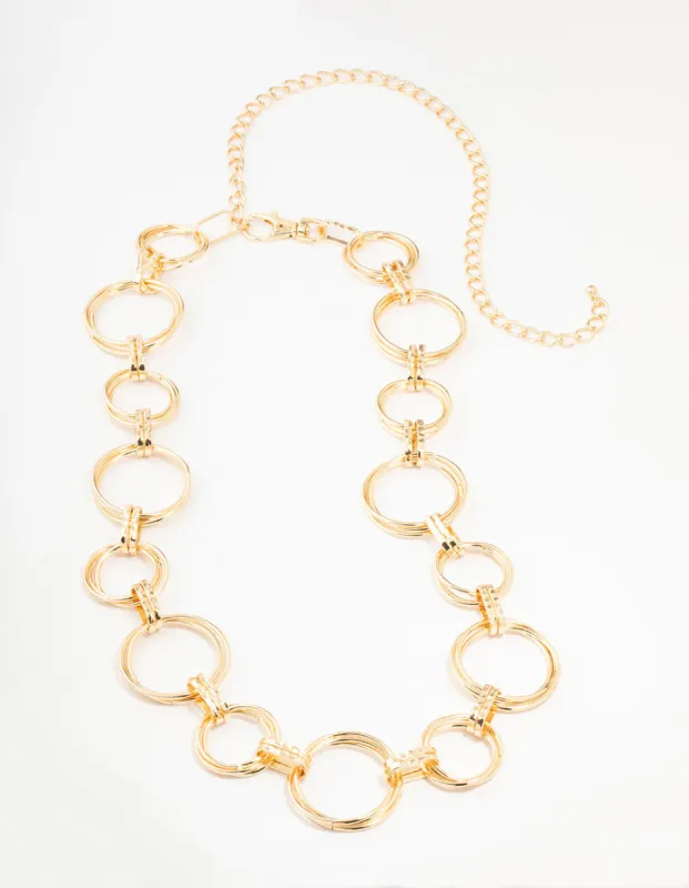 Large Gold Mixed Circle Link Belt sold by lovisa