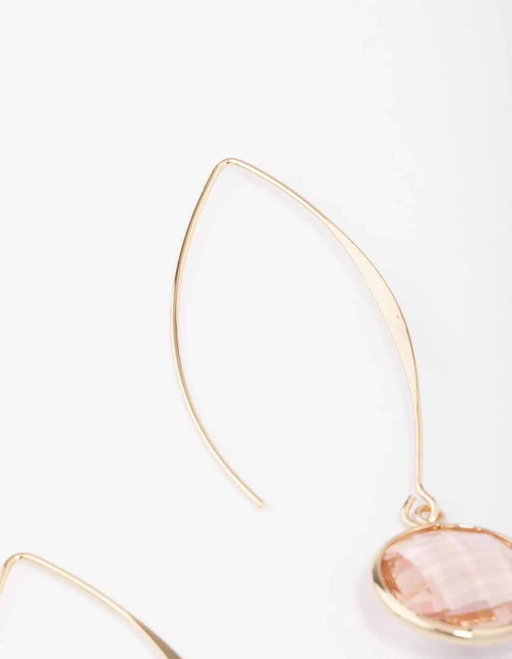 Gold Oval Blush Diamante Gem Drop Earrings sold by lovisa product image thumbnail 3