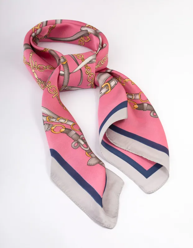 Pink Fabric Chain Link Scarf sold by lovisa