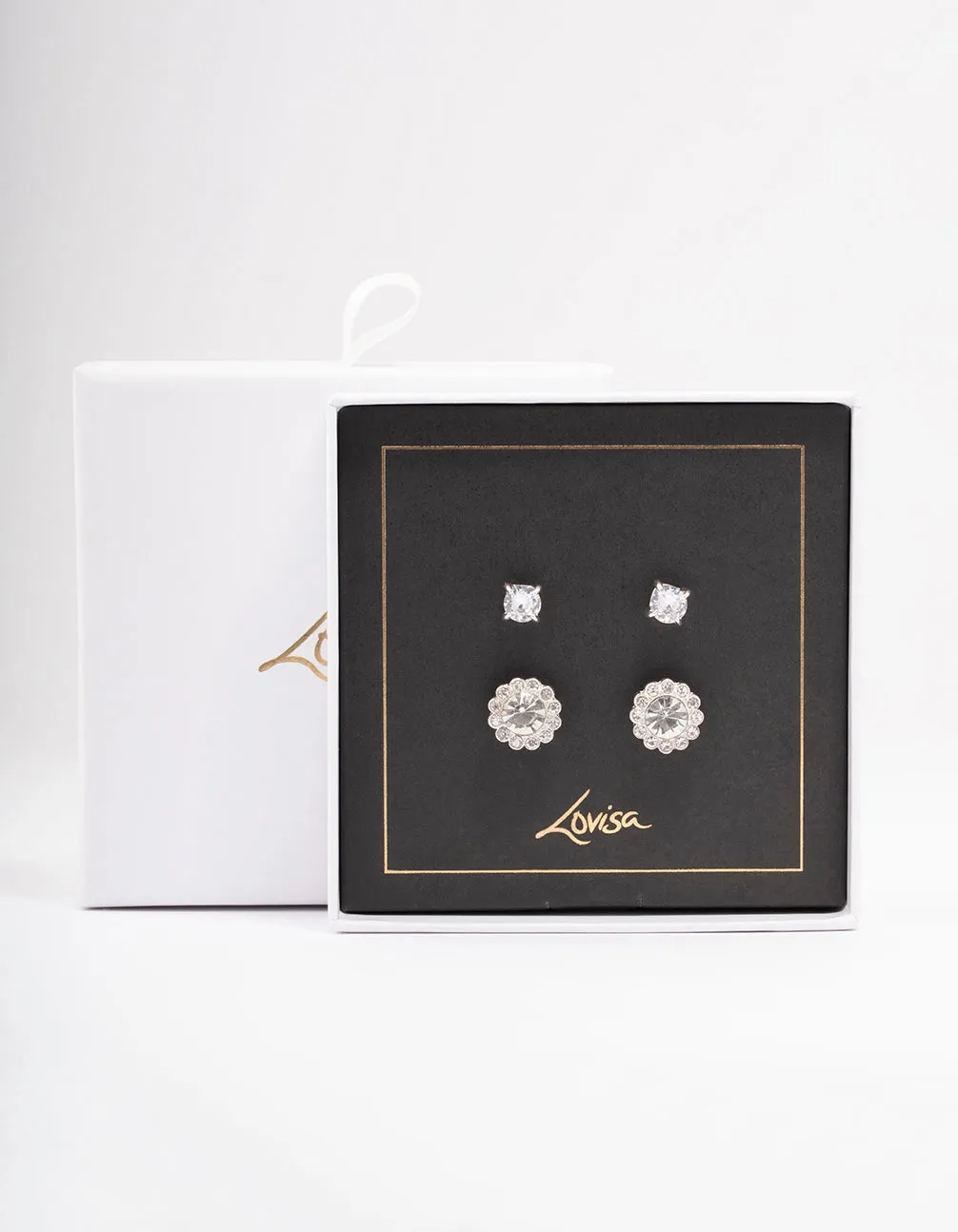 Silver Diamante Flower Stud Earring Pack sold by lovisa product image thumbnail 2