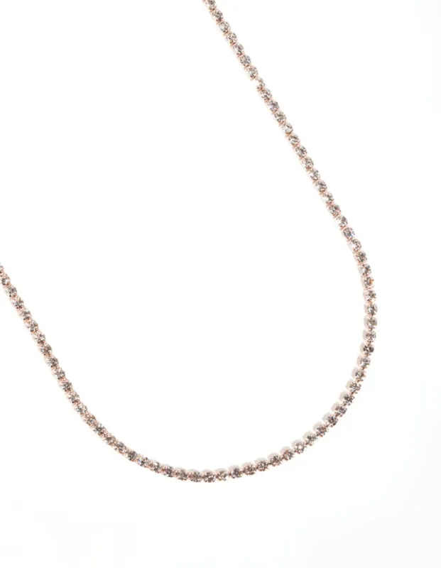 Rose Gold Fine Cupchain Short Necklace sold by lovisa