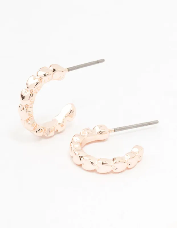Rose Gold Solid Heart Huggie Earring sold by lovisa