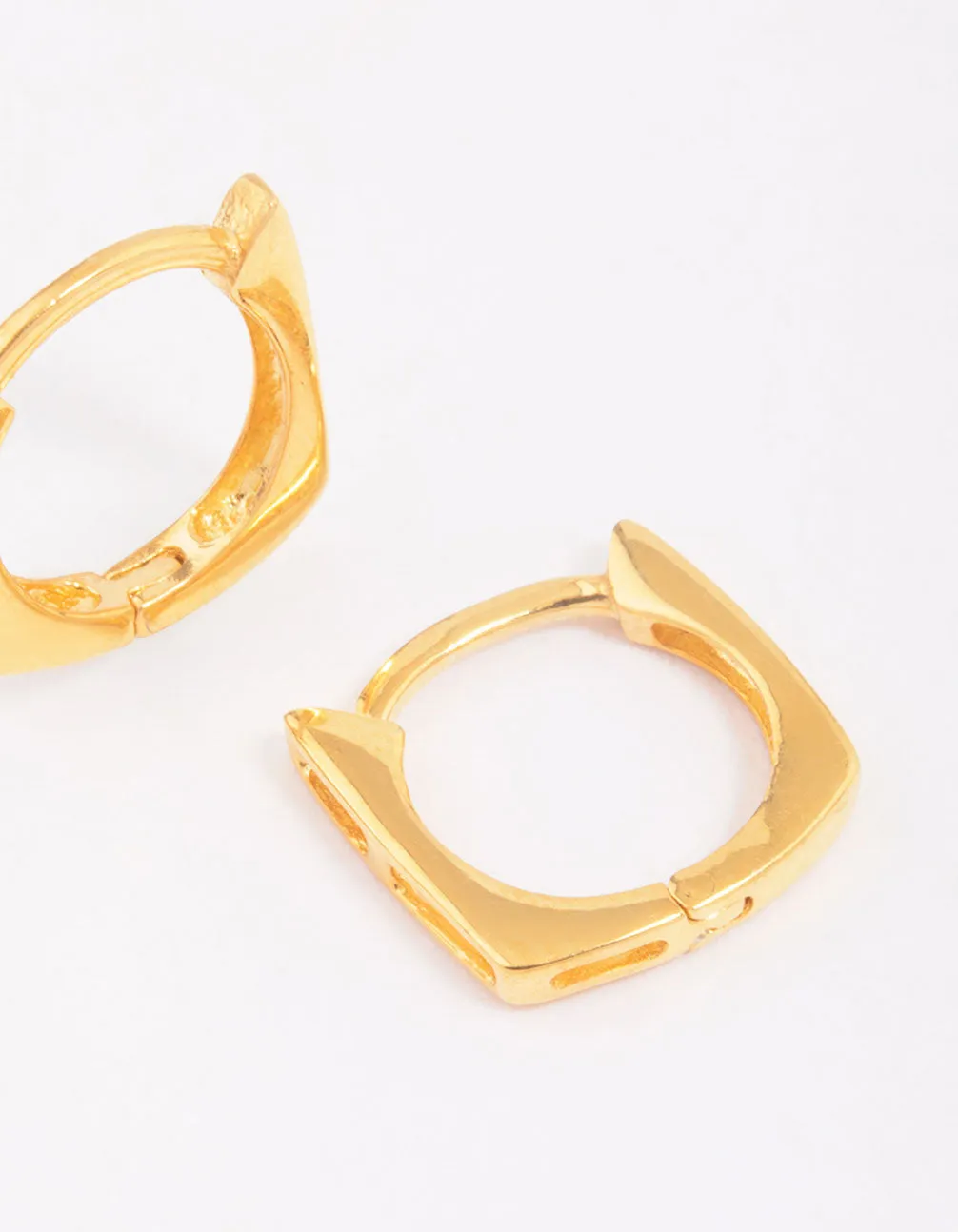 Gold Plated Sterling Silver Square Hoop Earrings sold by lovisa product image thumbnail 2