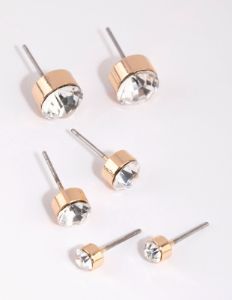 Gold Diamante Stud Earring Pack sold by lovisa