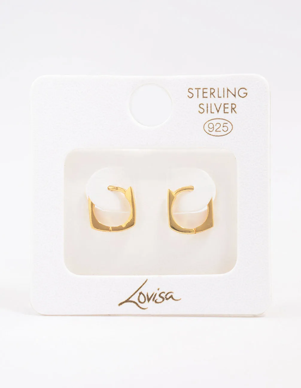 Gold Plated Sterling Silver Square Hoop Earrings sold by lovisa product image thumbnail 3