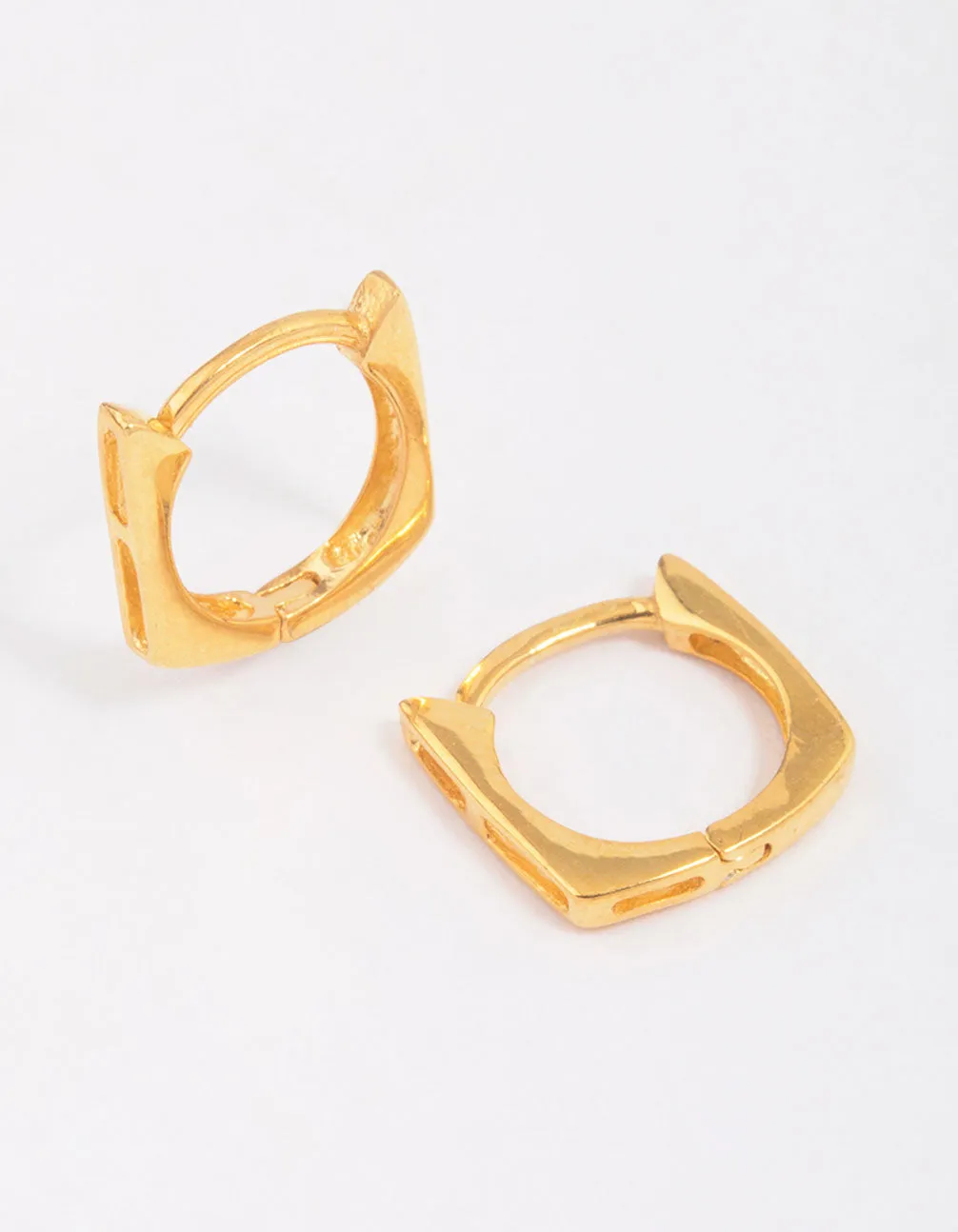 Gold Plated Sterling Silver Square Hoop Earrings sold by lovisa