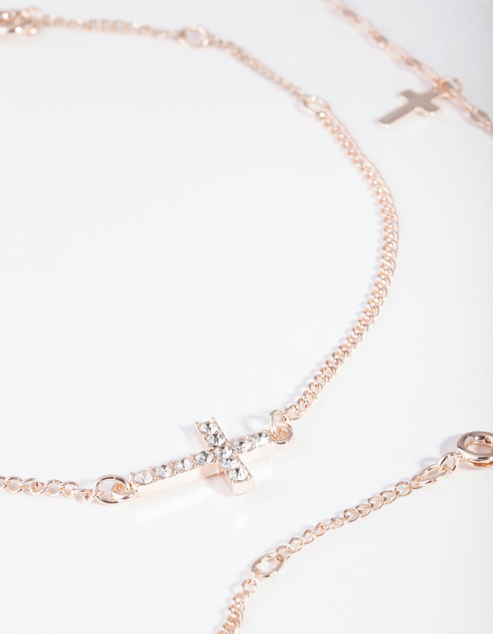 Rose Gold Chain & Cross Bracelet & Anklet 4-Pack Set sold by lovisa product image thumbnail 3