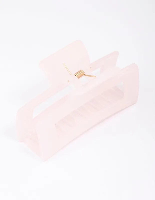 Pastel Pink Rectangular Hair Claw Clip sold by lovisa