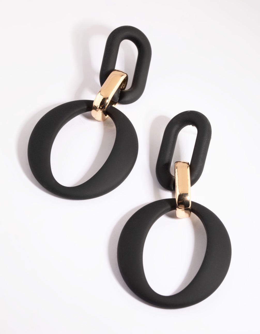 Black Link Drop Earrings sold by lovisa
