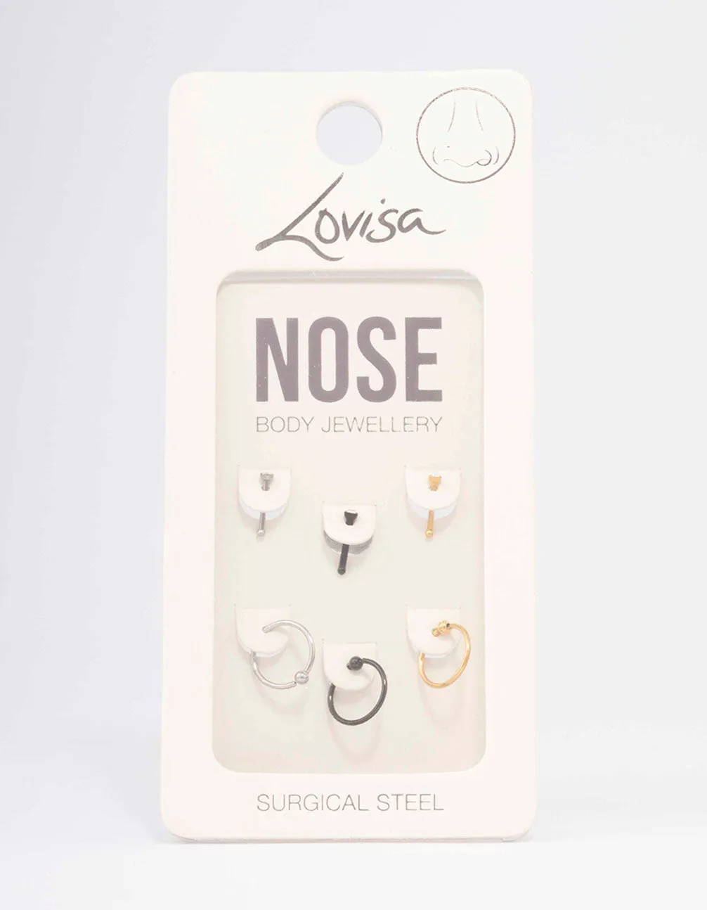 Surgical Steel Two-Toned Classic Mixed Nose Stud 6-Pack sold by lovisa product image thumbnail 3