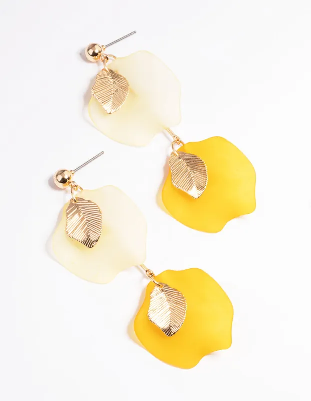 Mixed Petal & Leaf Drop Earrings sold by lovisa
