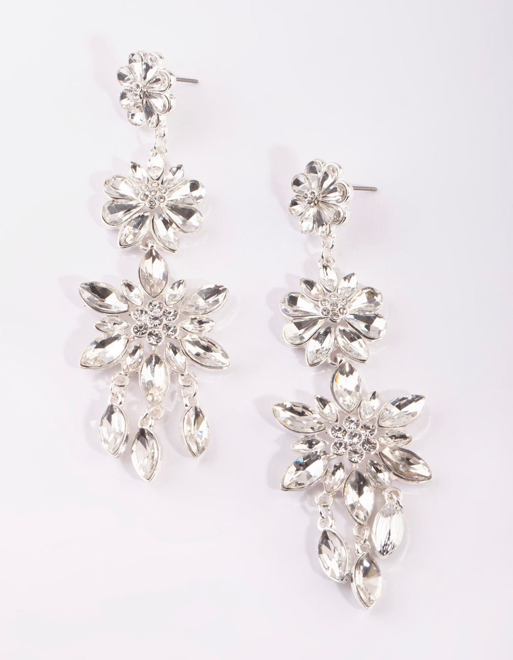 Silver Flower Drop Earrings sold by lovisa