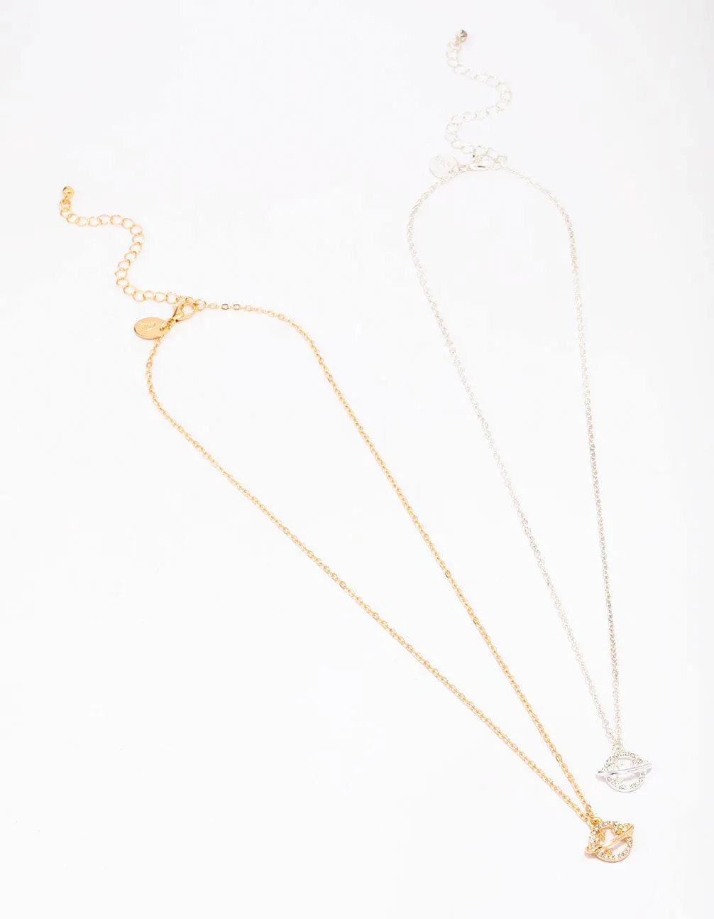 Gold & Silver Two-Tone Diamante Planet Necklace Pack sold by lovisa product image thumbnail 2