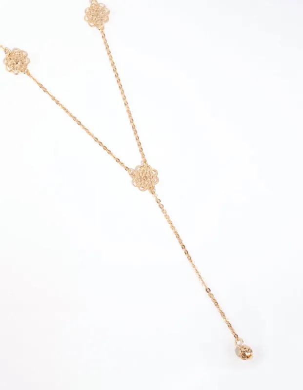 Gold Camellia Flower Necklace sold by lovisa
