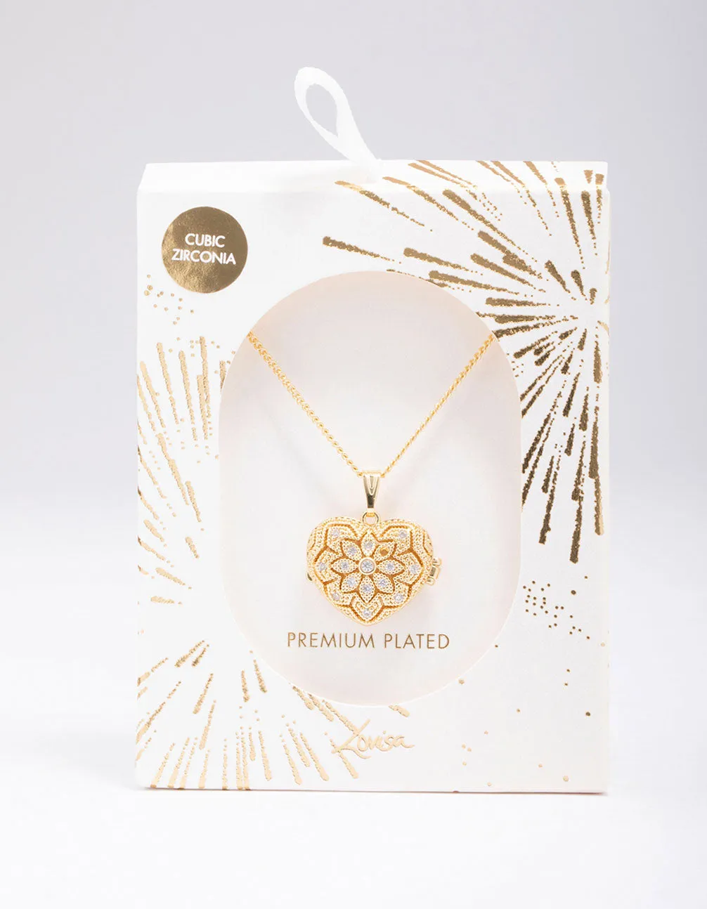 Gold Plated Heart Locket Cubic Zirconia Pendant Necklace sold by lovisa product image thumbnail 2