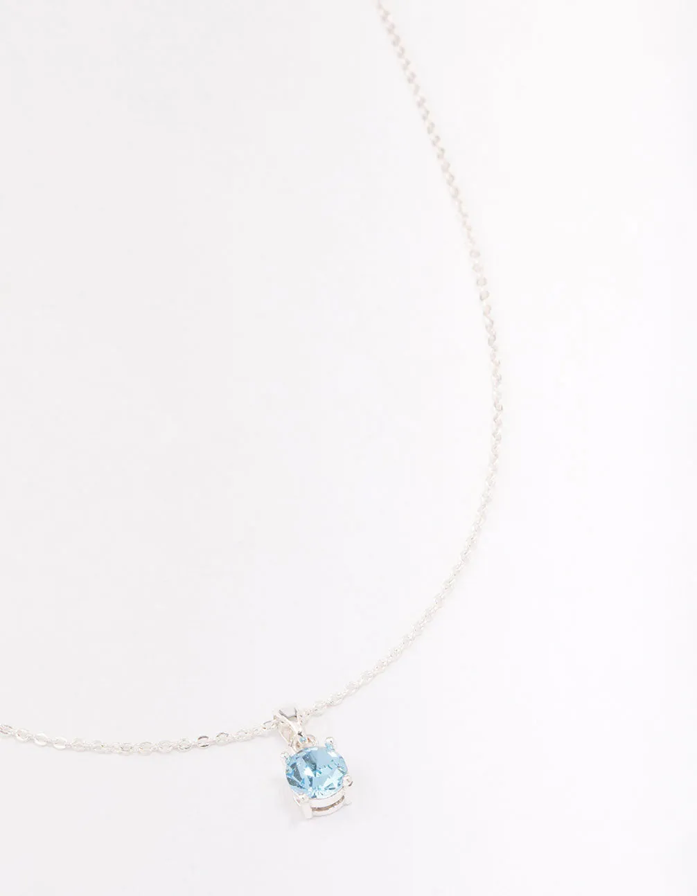 Silver Blue Crystal Solitaire Pendant Necklace sold by lovisa