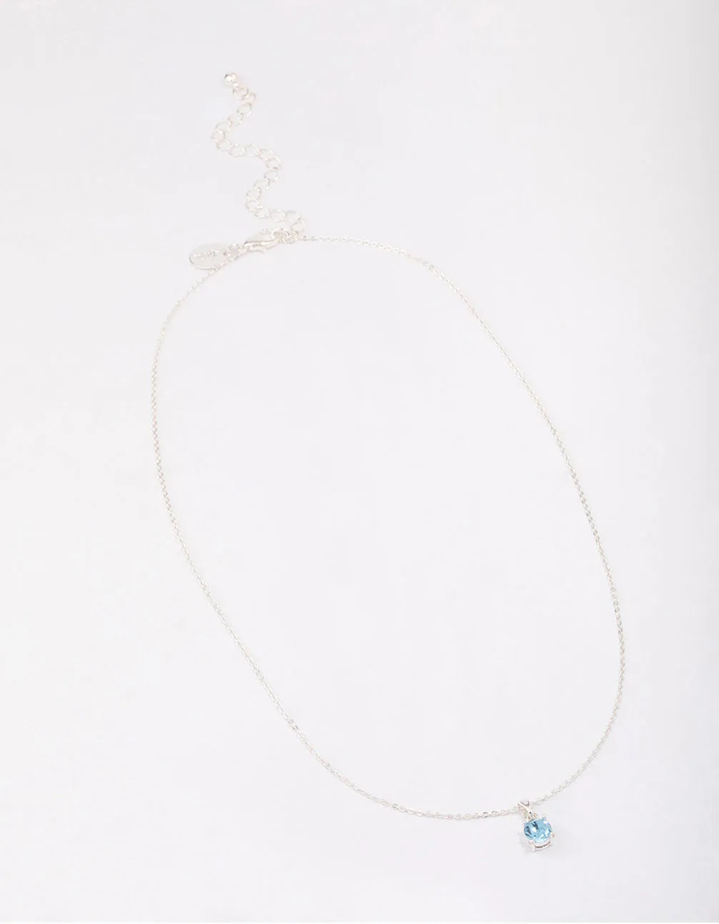 Silver Blue Crystal Solitaire Pendant Necklace sold by lovisa product image thumbnail 3