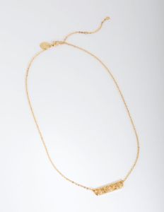 18ct Gold Plated Flower Bar Necklace sold by lovisa