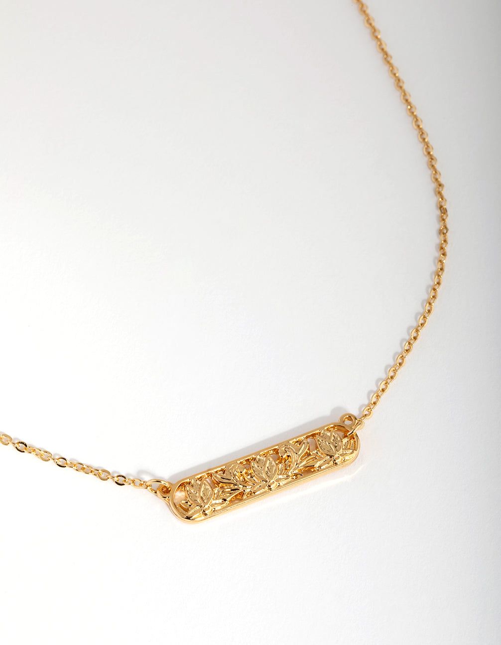 18ct Gold Plated Flower Bar Necklace sold by lovisa