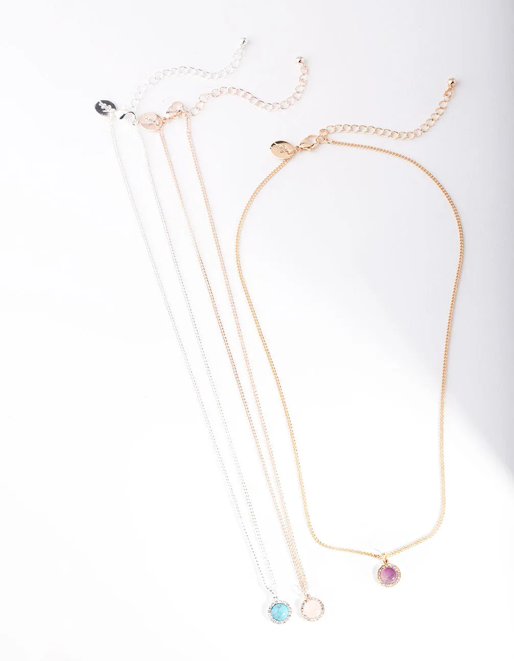 Mixed Metal Diamante Semi Precious Necklace Pack sold by lovisa product image thumbnail 2