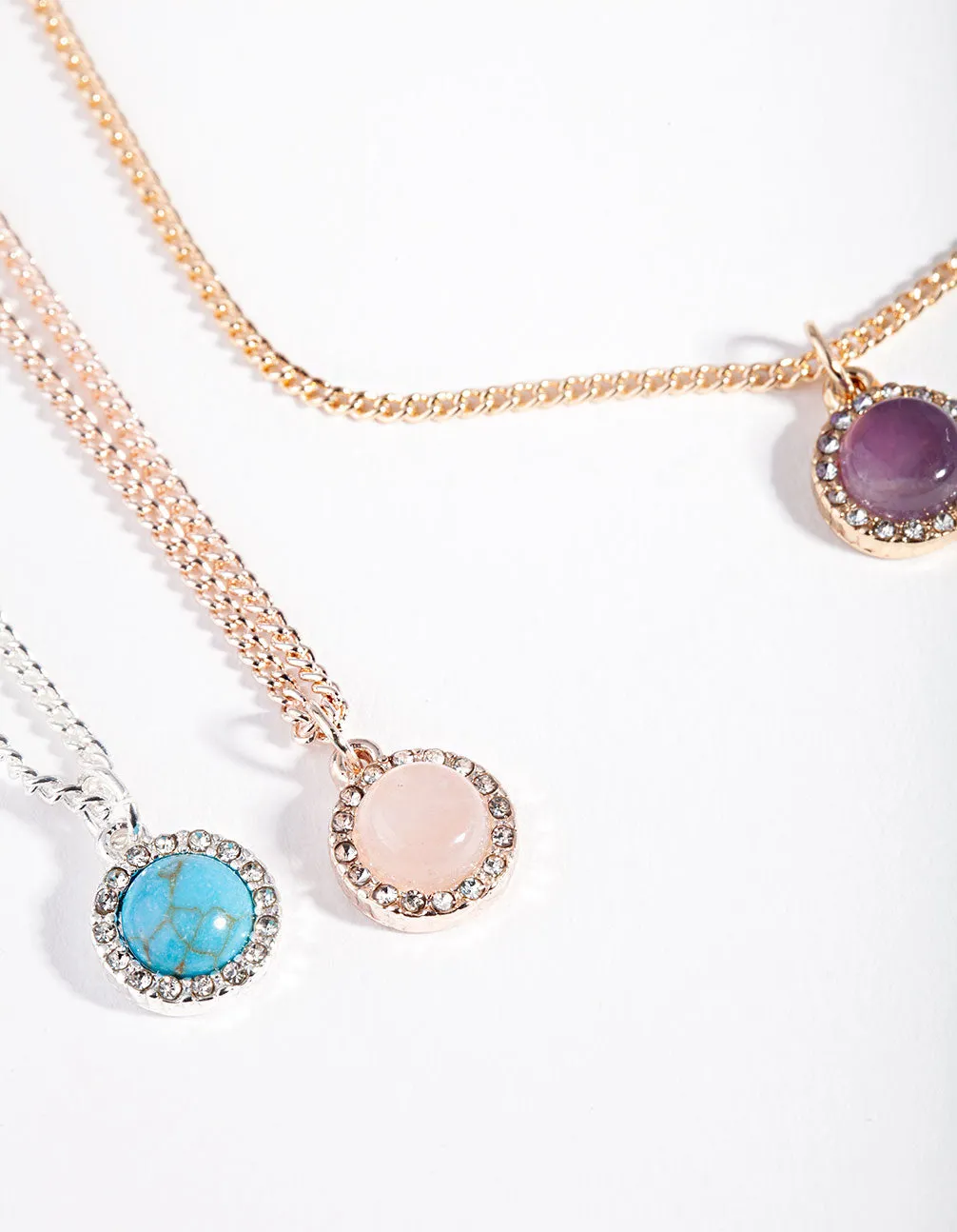 Mixed Metal Diamante Semi Precious Necklace Pack sold by lovisa product image thumbnail 3