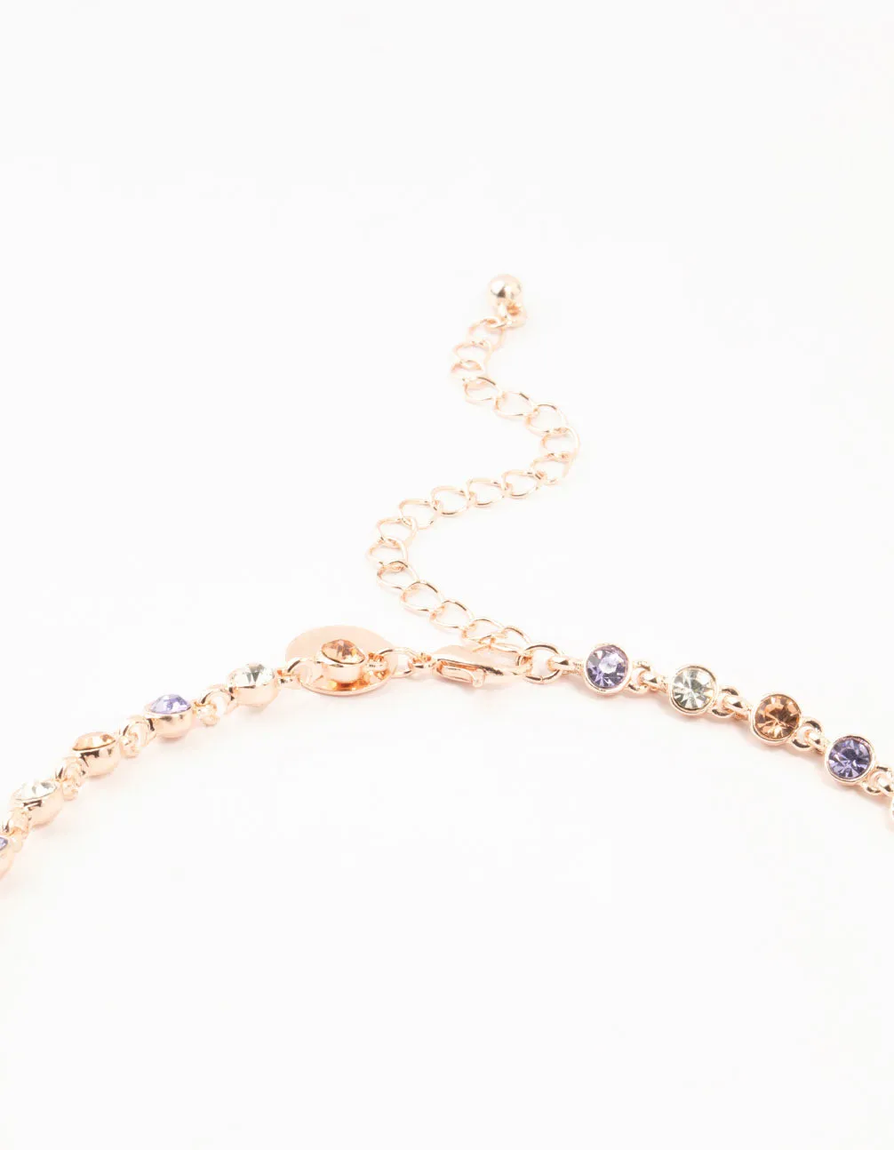 Rose Gold Multi Coloured Stone Short Necklace sold by lovisa product image thumbnail 3