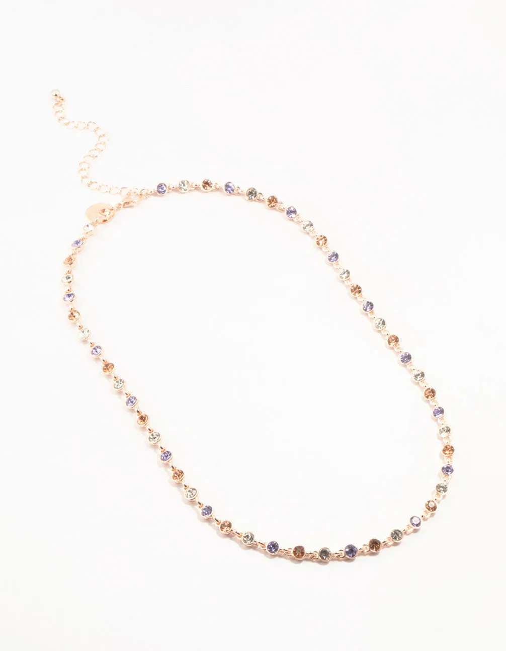 Rose Gold Multi Coloured Stone Short Necklace sold by lovisa product image thumbnail 2