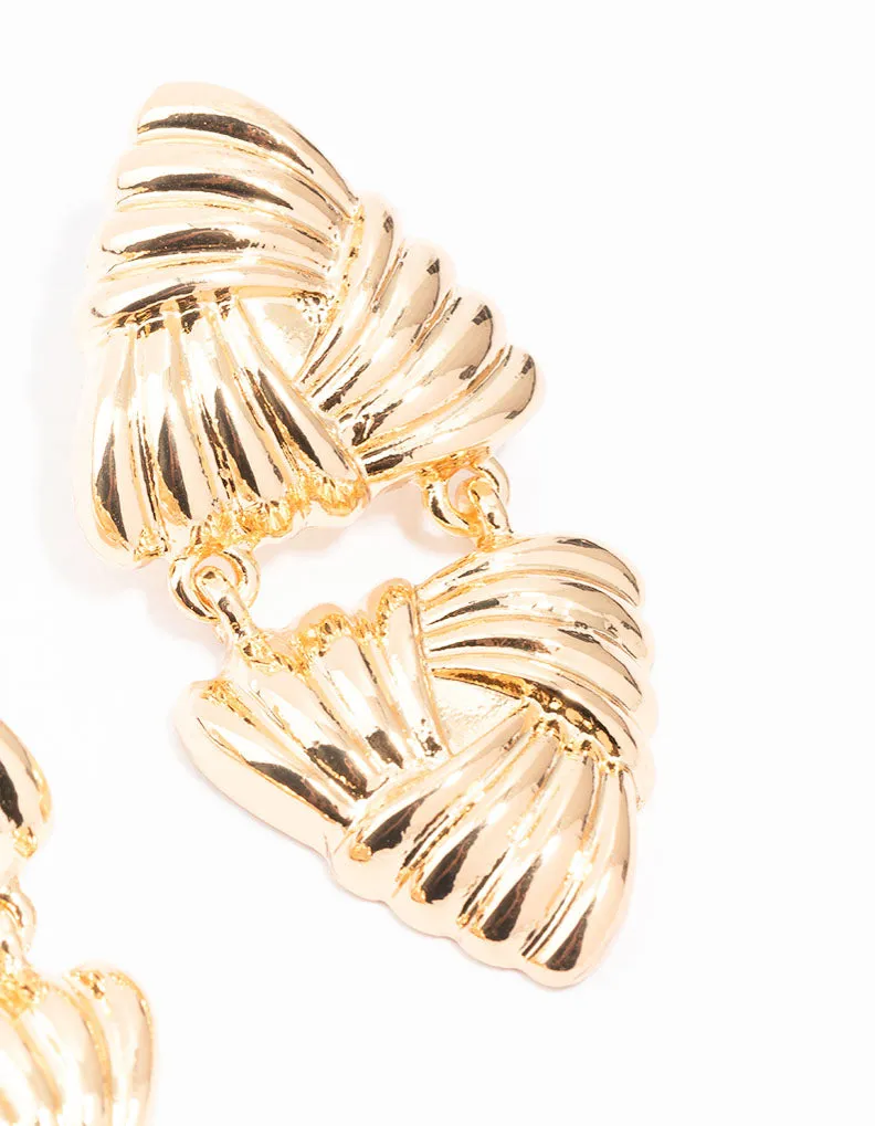 Gold Triangle Double Drop Earrings sold by lovisa product image thumbnail 3