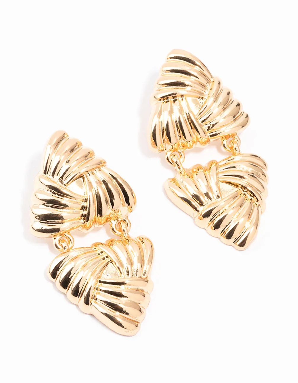 Gold Triangle Double Drop Earrings sold by lovisa