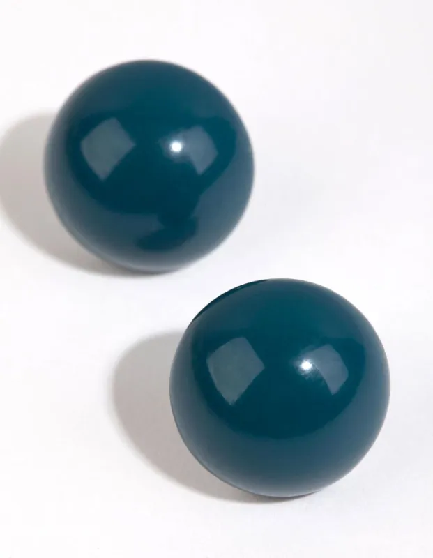 Blue Acrylic Statement Dome Stud Earrings sold by lovisa