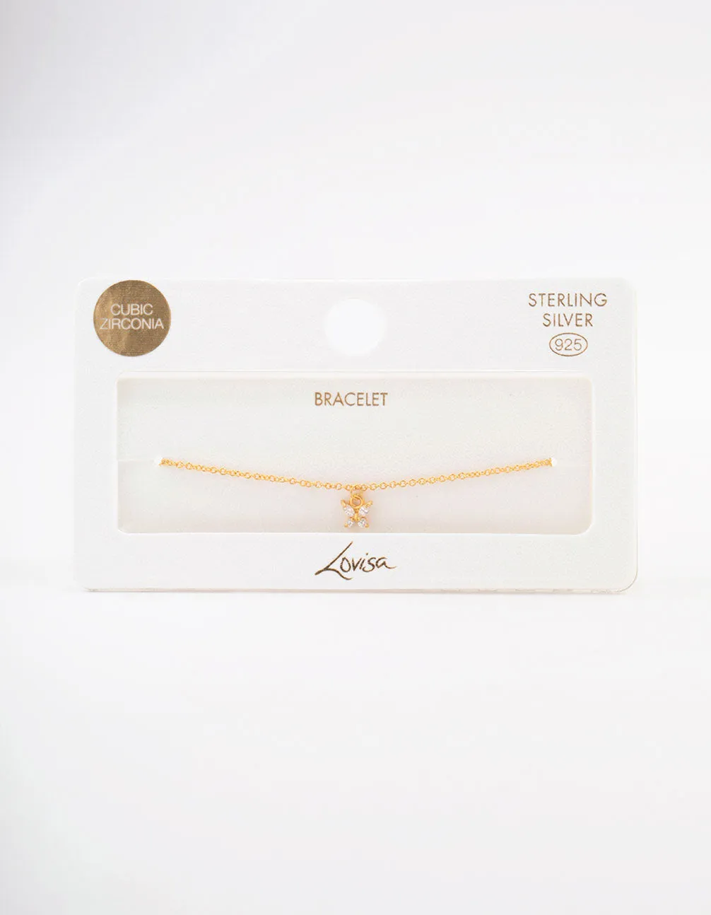 Gold Plated Sterling Silver Butterfly Charm Anklet & Bracelet sold by lovisa product image thumbnail 3