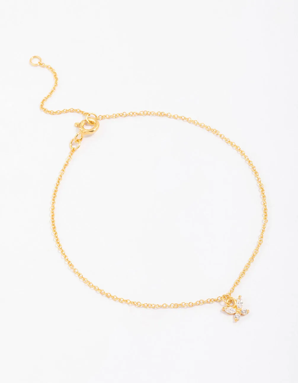 Gold Plated Sterling Silver Butterfly Charm Anklet & Bracelet sold by lovisa