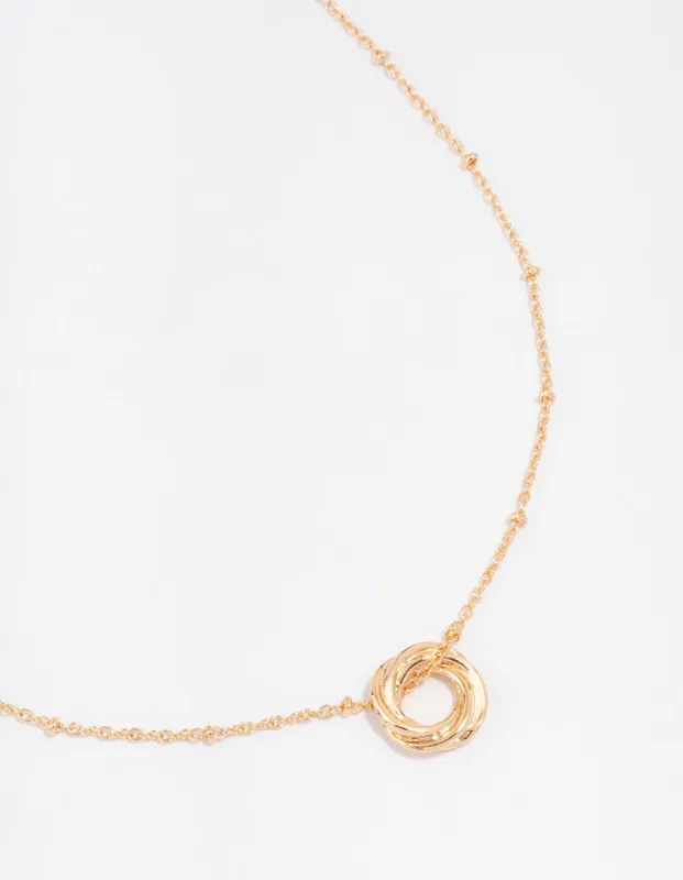 Gold Ball Chain O Ring Necklace sold by lovisa