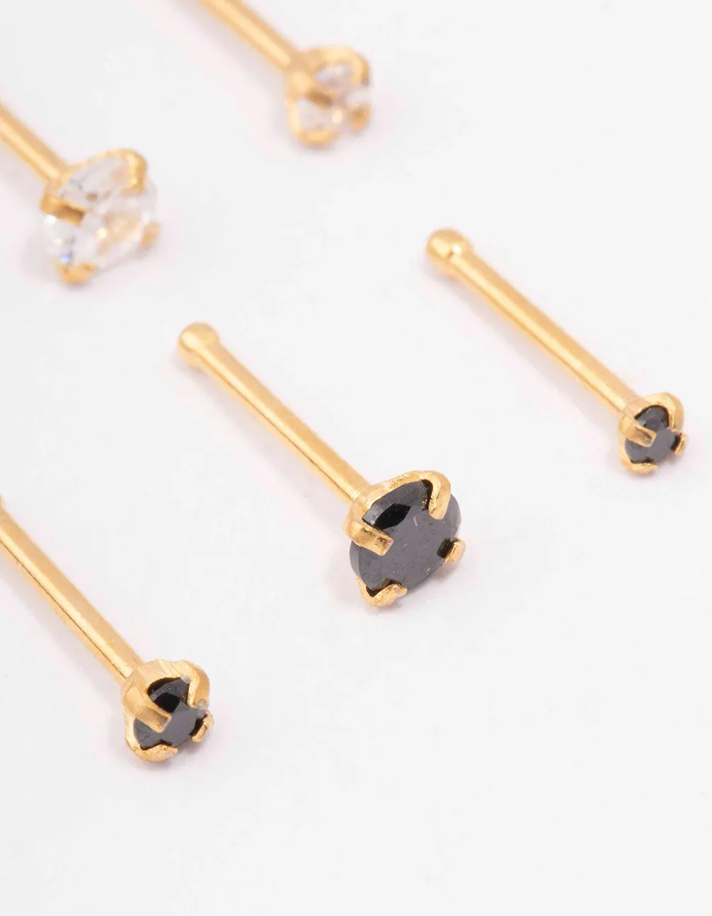 Gold Plated Surgical Steel Graduating Nose Stud 6-Pack sold by lovisa product image thumbnail 2