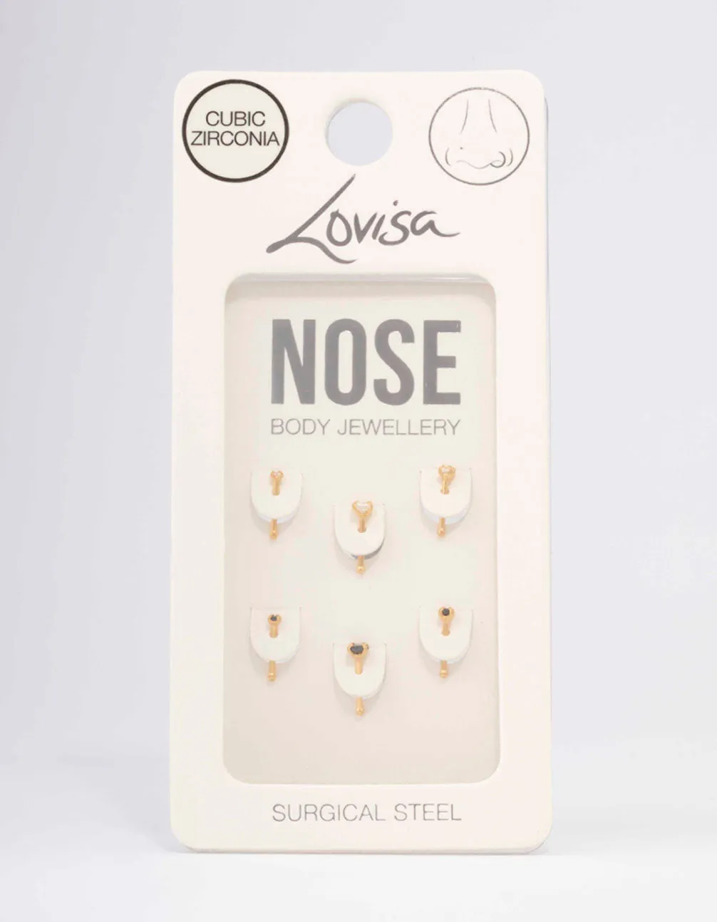 Gold Plated Surgical Steel Graduating Nose Stud 6-Pack sold by lovisa product image thumbnail 3