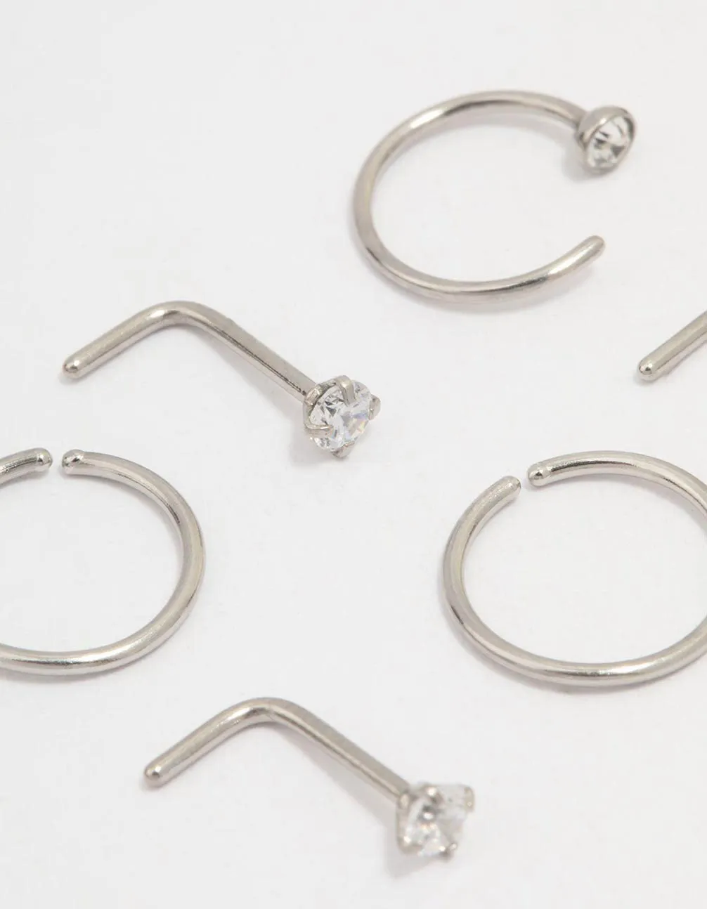 Surgical Steel Diamante Nose Piercing 6-Pack sold by lovisa product image thumbnail 2