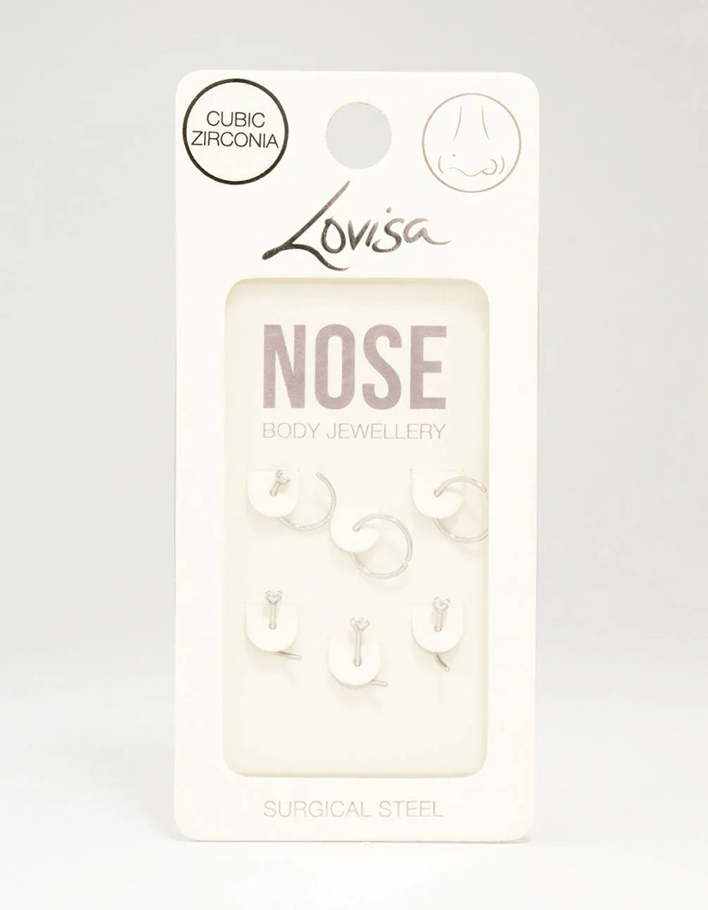 Surgical Steel Diamante Nose Piercing 6-Pack sold by lovisa product image thumbnail 3