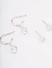 Silver Pear Diamante Stud & Huggie Earring Pack sold by lovisa