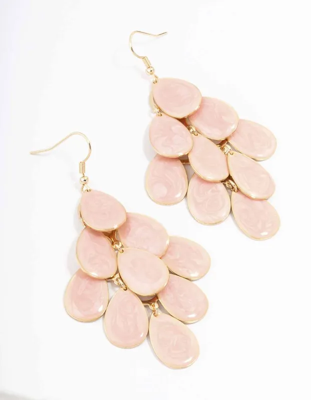 Gold Chandelier Stone Drop Earrings sold by lovisa