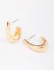 Gold Stretch Rectangular Hoop Earrings sold by lovisa