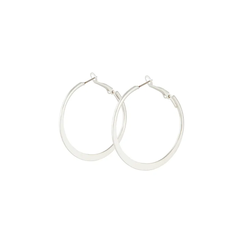 Silver Flat Bottom Hoop Earrings sold by lovisa